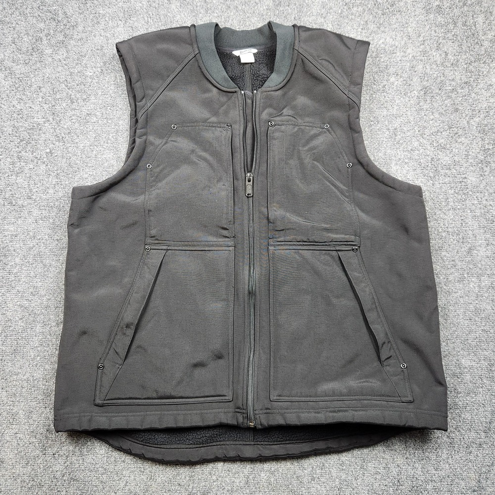 Duluth Trading Co Prudhoe Bay Vest Mens XL Black Soft Shell Sherpa Line Workwear